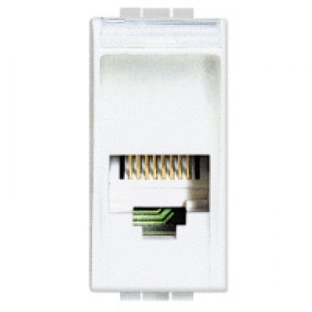 Priza telefon RJ11 1 modul Alb Bticino Living Light